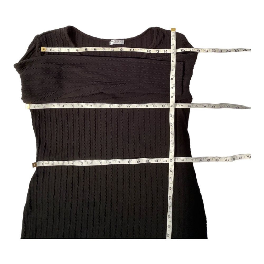 Ekouaer Women’s Black Dress Rib Knit Long Sleeve Side Slit Bodycon Dress SIZE M - Picture 8 of 12